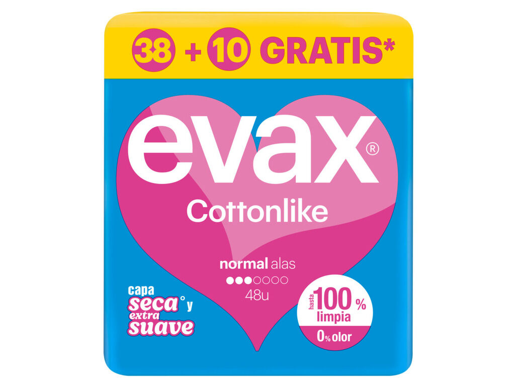 PENSOS EVAX COTTON NORMAL ALAS 48 (38 + 10)