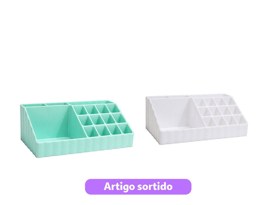 SUPORTE PARA MAQUILHAGEM ACTUEL PL&Aacute;STICO 21.7X12.2CM CORES SORTIDAS