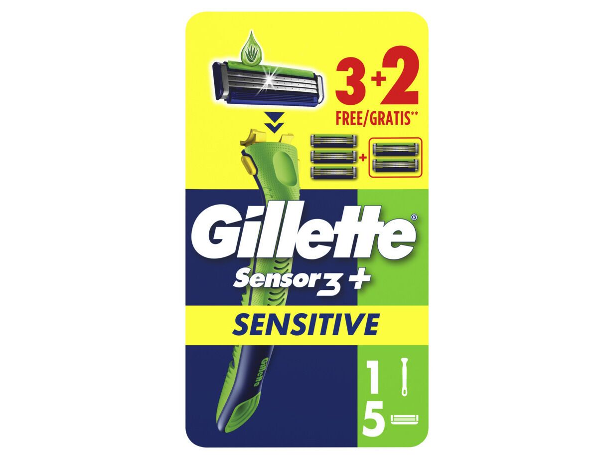 L&Acirc;MINAS DESCART&Aacute;VEIS GILLETTE SENSOR3 PLUS SENSITIVE 3+2UN