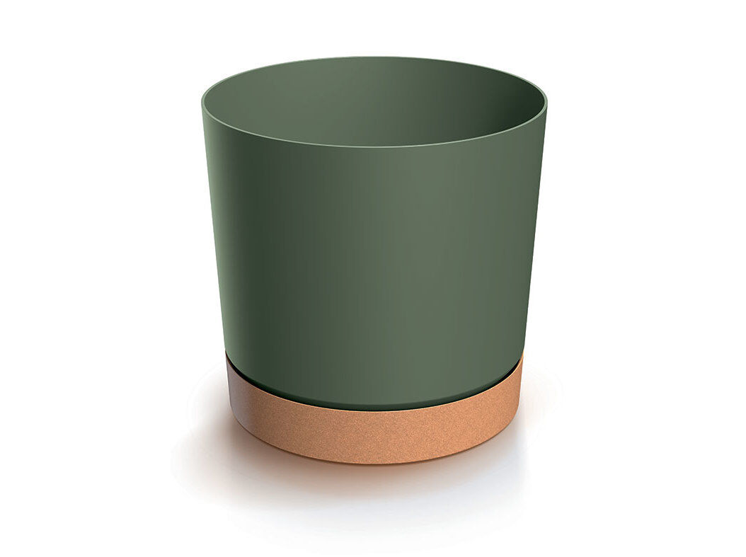 VASO COM PRATO GARDENSTAR PL&Aacute;STICO RECICLADO VERDE &Oslash;15CM image number 0