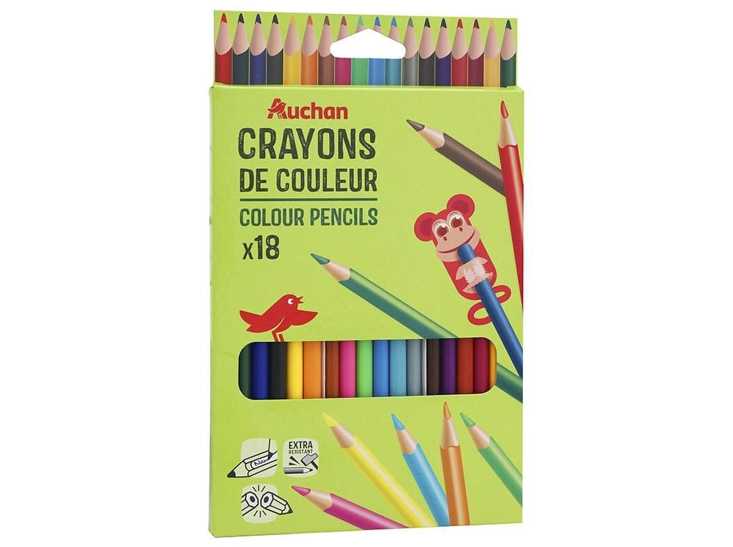 CAIXA DE 18 L&Aacute;PIS DE COR AUCHAN 18CM