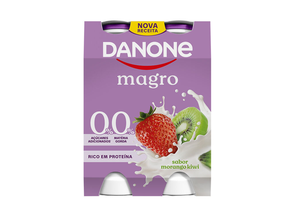 IOGURTE MAGRO L&Iacute;QUIDO DANONE MORANGO KIWI 4X155G