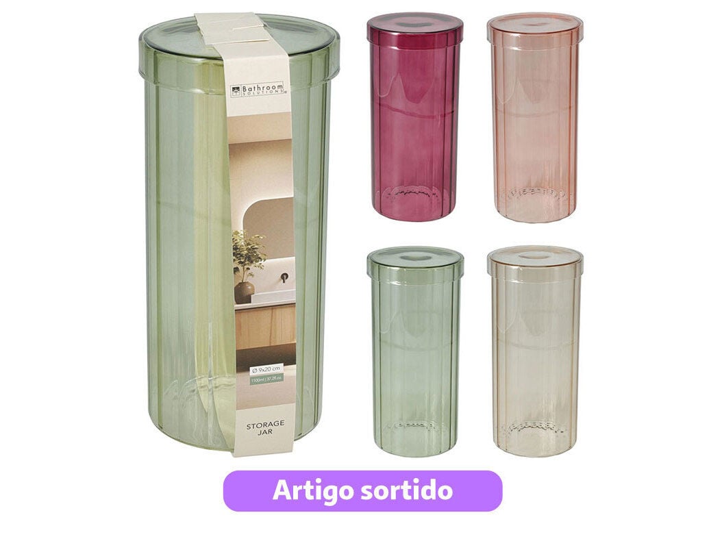 DISPENSADOR ALGOD&Atilde;O VIDRO 9X20CM CORES SORTIDAS