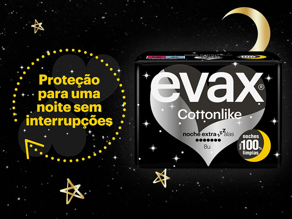 Pensos Higi&eacute;nicos Cottonlike Noite Extra com Abas Evax 16 un image number 1