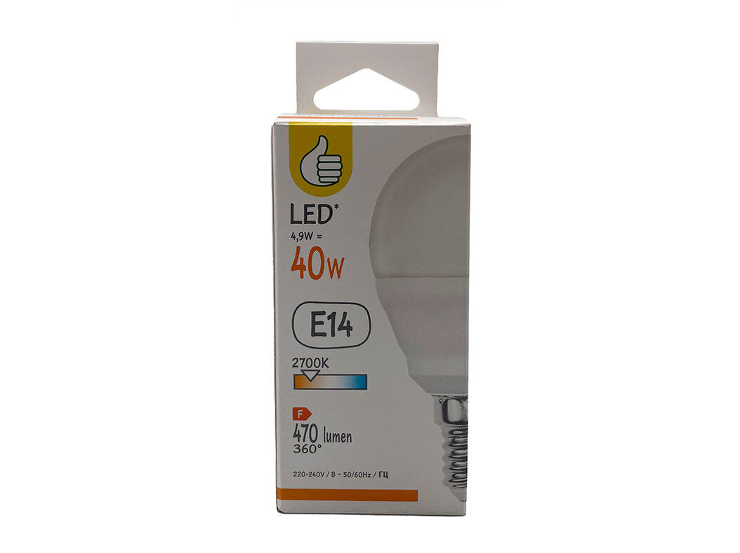 L&Acirc;MPADA LED POLEGAR E14 40W LUZ AMARELA SMD