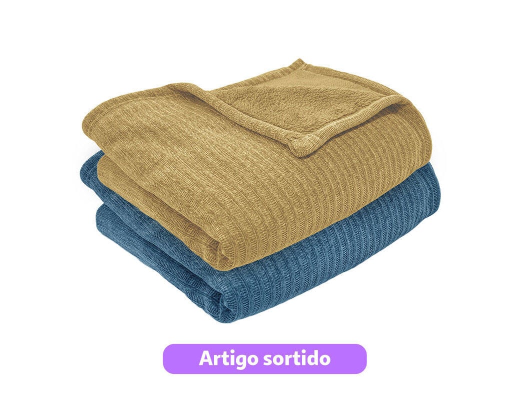 MANTA CHENILLE/SHERPA ACTUEL 220GSM 125X150CM CORES SORTIDAS