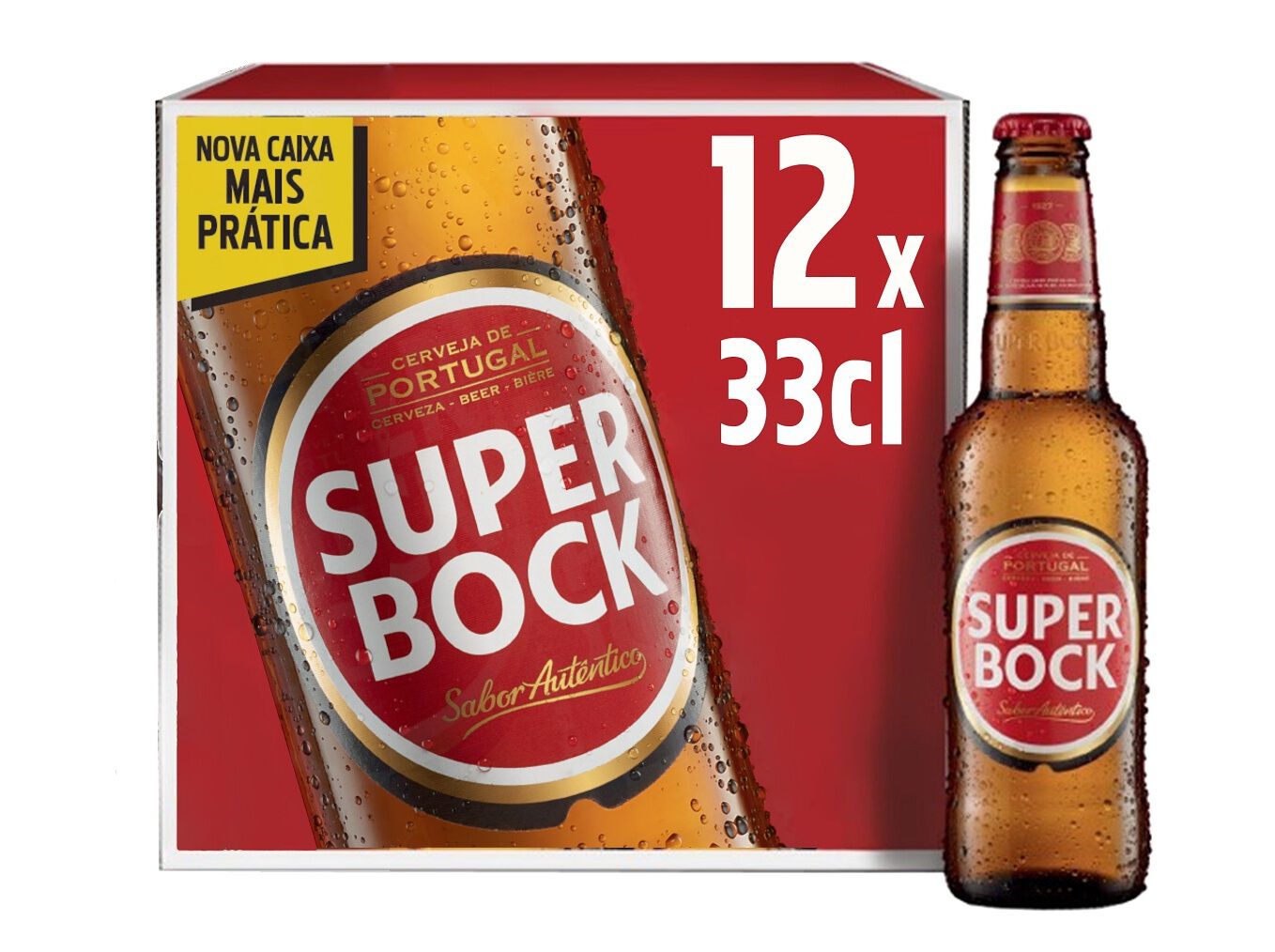 CERVEJA BRANCA SUPER BOCK CAIXA 12X0.33L image number 0