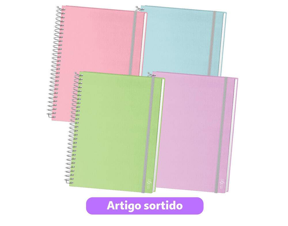 CADERNO ESPIRAL A4 MITOS CAPA DURA QUADRICULADO CORES SORTIDAS image number 0