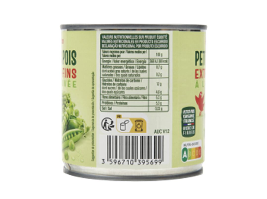 ERVILHAS AUCHAN EXTRA-FINAS LATA 400(280)G image number 1