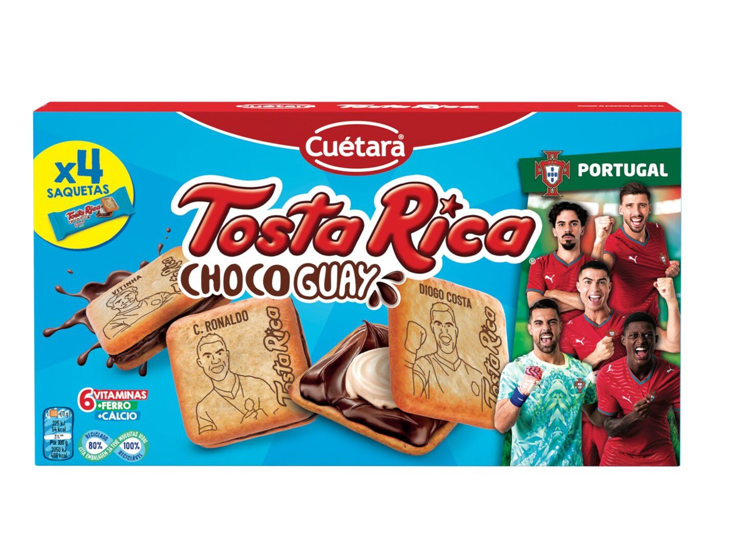 BOLACHA CU&Eacute;TARA TOSTA RICA CHOCO GUAY 168G