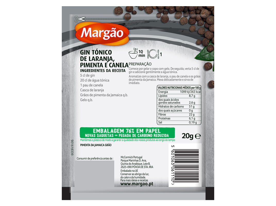 PIMENTA JAMAICA MARG&Atilde;O GR&Atilde;O SAQUETA 20G image number 1