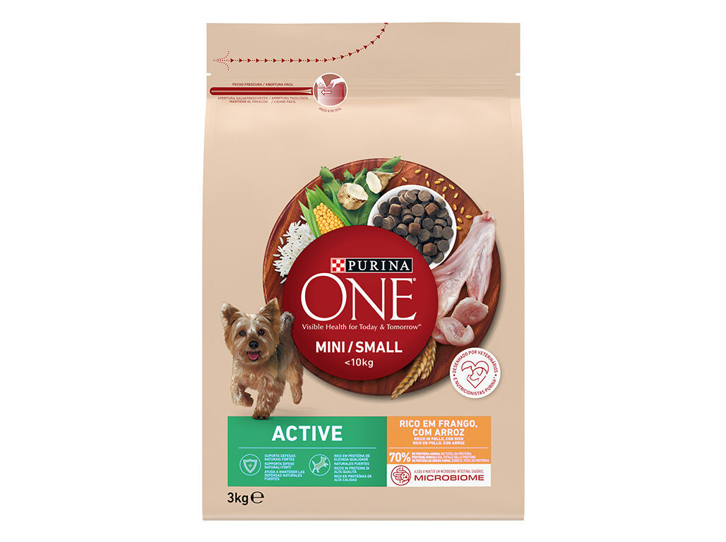 RA&Ccedil;&Atilde;O PARA C&Atilde;O PURINA ONE MINI ACTIVE COM FRANGO 3KG image number 1