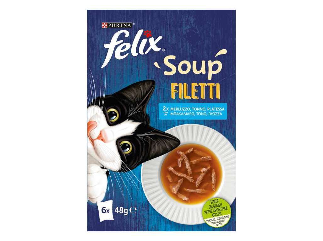 COMIDA H&Uacute;MIDA PARA GATO FELIX SOUP FILETTI PEIXES 6X48G image number 1