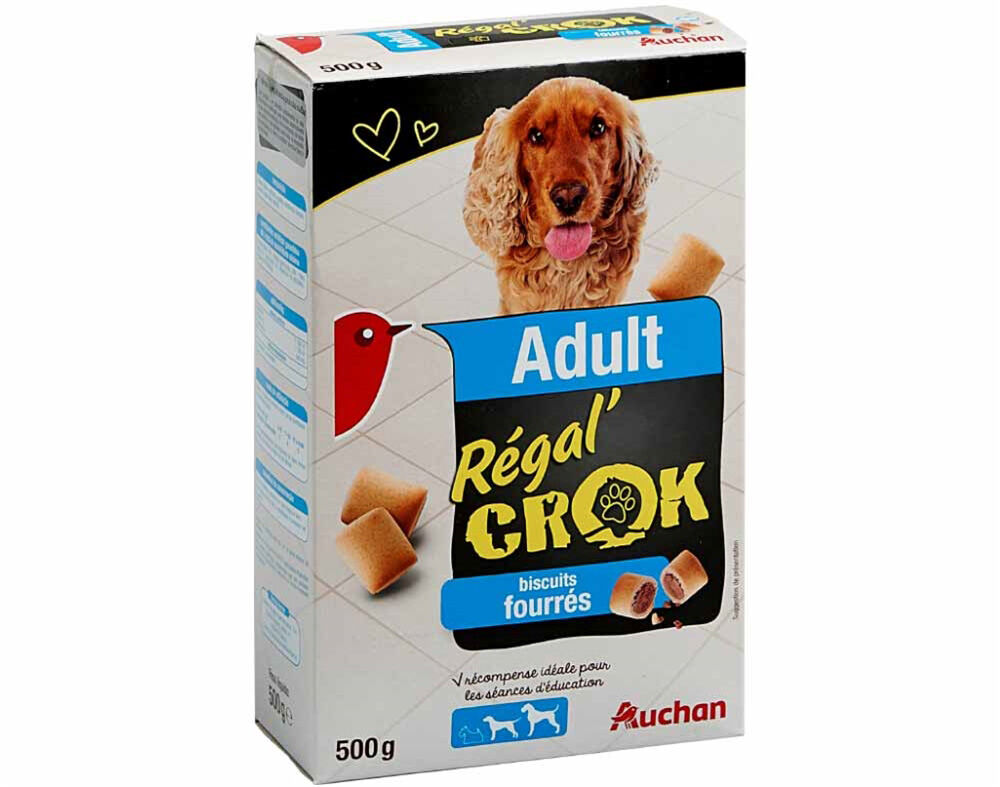 SNACKS PARA C&Atilde;O AUCHAN ADULTO R&Eacute;GAL' CROK RECHEADO 500G