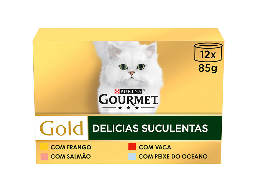 COMIDA H&Uacute;MIDA GATO GOURMET GOLD DEL&Iacute;CIAS SUCULENTAS 12X85G image number 0