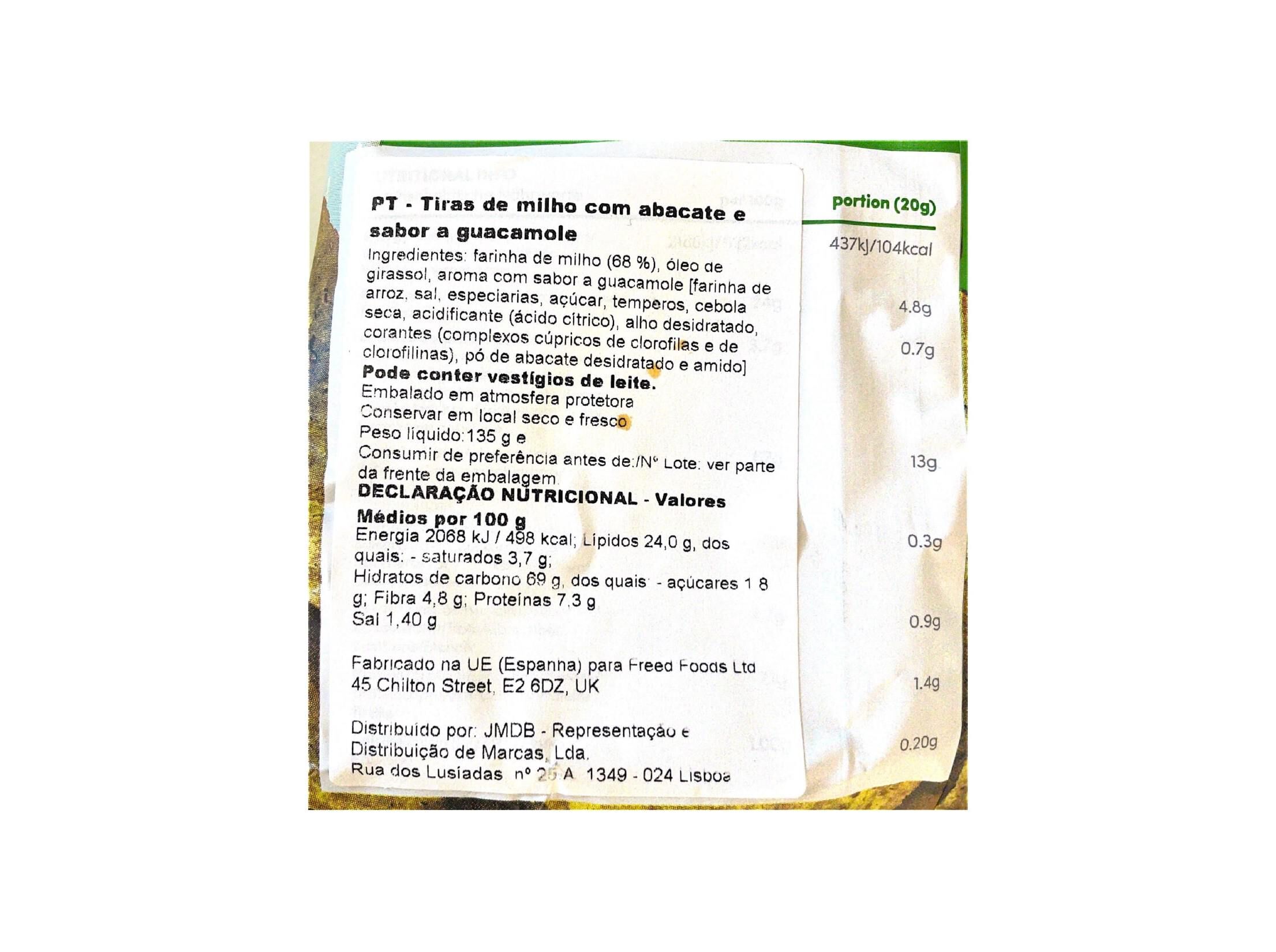 TORTILHAS MISTER FREED ABACATE 135G image number 1