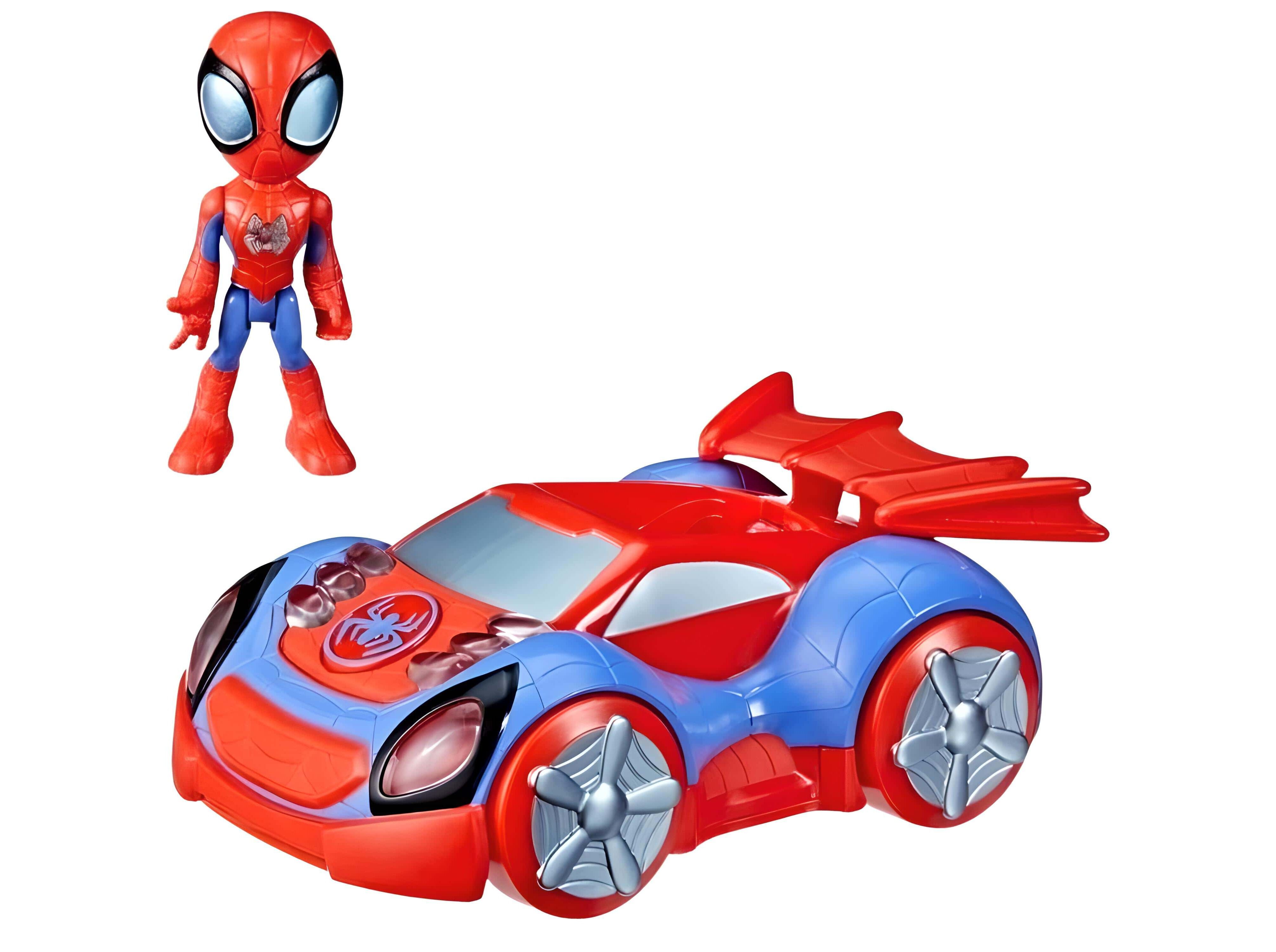 SPIDEY AMAZING FRIENDS HASBRO GLOW TECH WEB FIGURE + CAR image number 0