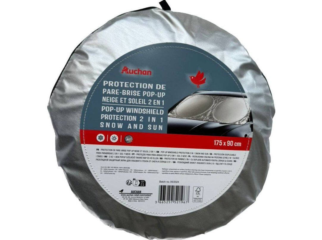 PARASOL 2 EM 1 POPUP AUCHAN SOL/NEVE 175X90CM