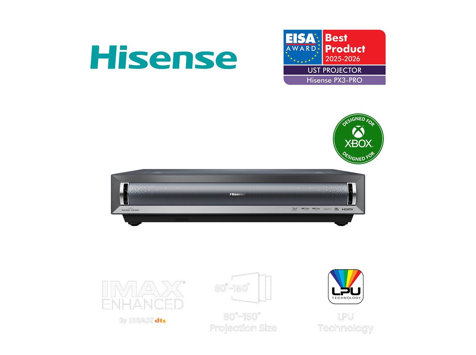 PROJETOR LASER HISENSE PX3-PRO (80" E 150" TRIPLE LASER 4K)