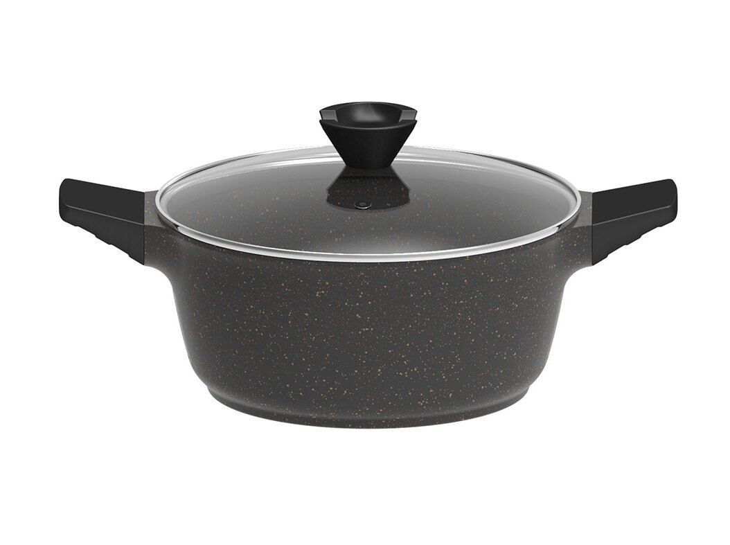 CA&Ccedil;AROLA ACTUEL ALUMINIO FUNDIDO PRETO 28CM