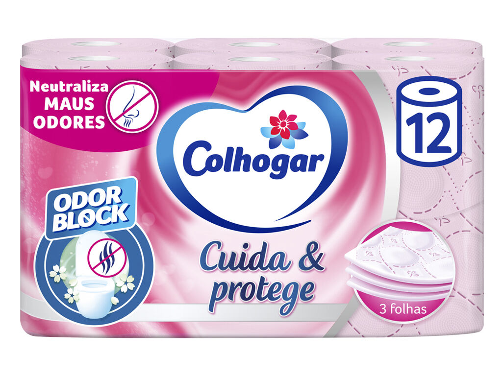 PAPEL HIGI&Eacute;NICO COLHOGAR PROTECT ROSA 12ROLOS image number 0
