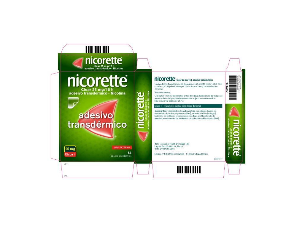 ADESIVO TRANSD&Eacute;RMICO NICORETTE 25MG/ 16H 14 UNID image number 1