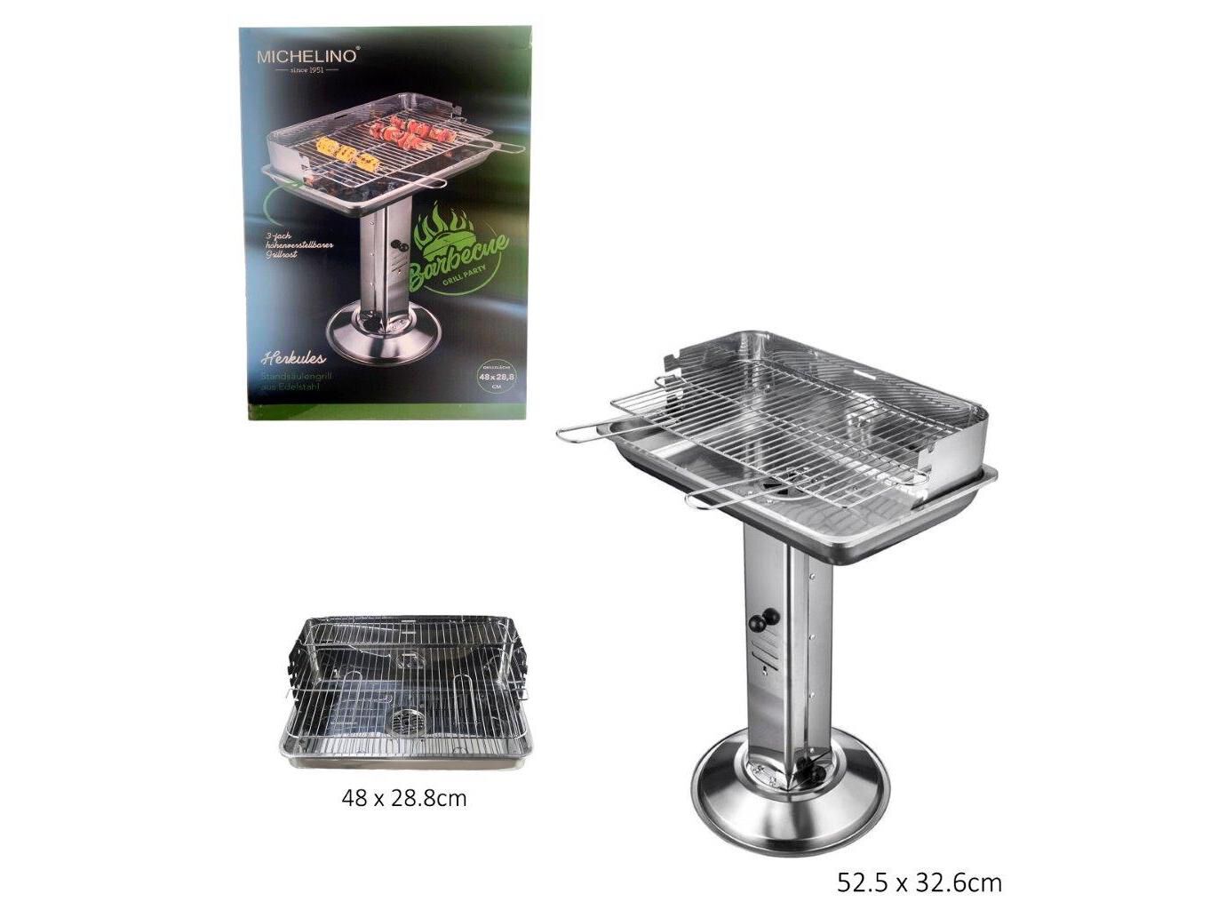 GRELHADOR CARV&Atilde;O ANILAR CINZENTO 52.5X32.6CM image number 1