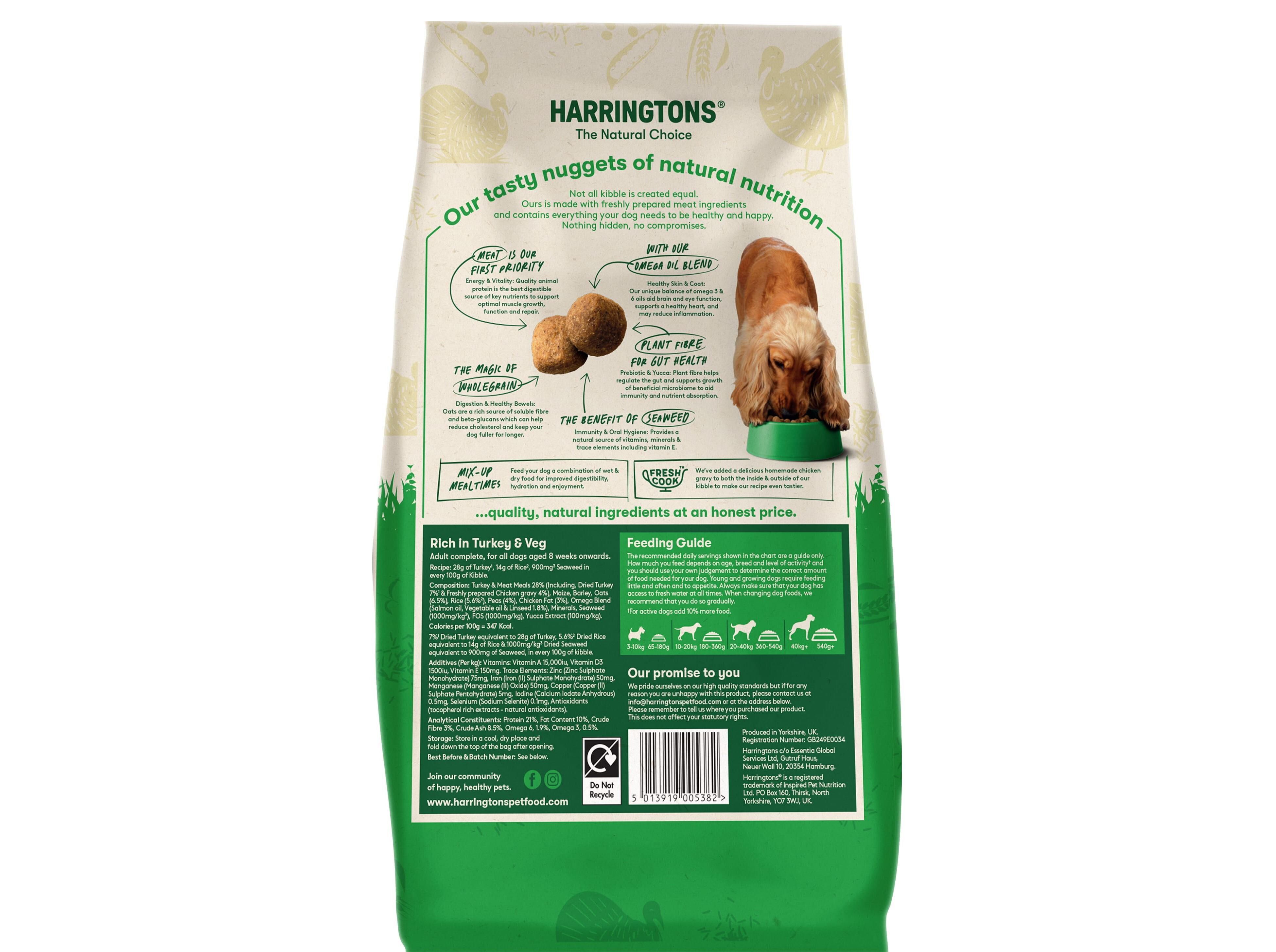 RA&Ccedil;&Atilde;O NATURAL PARA C&Atilde;O HARRINGTONS PERU E VEGETAIS 4KG image number 1