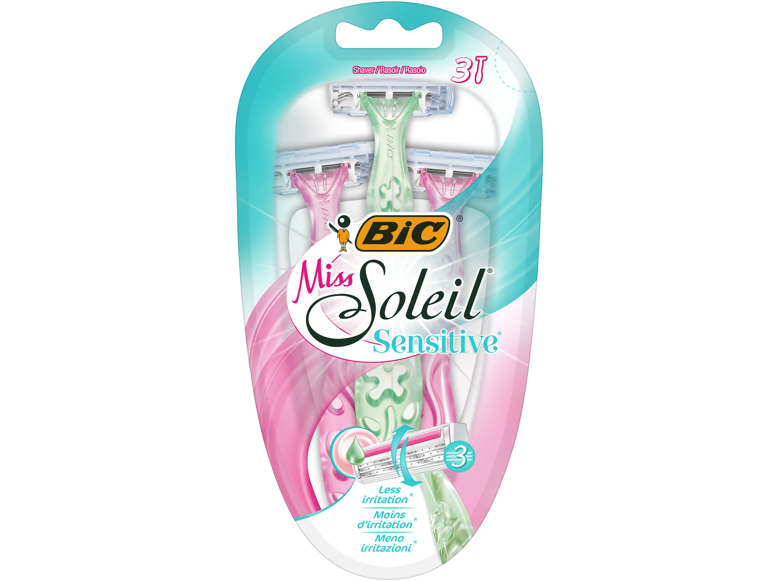 L&Acirc;MINAS DESCART&Aacute;VEIS BIC MISS SOLEIL SENSITIVE 3UN