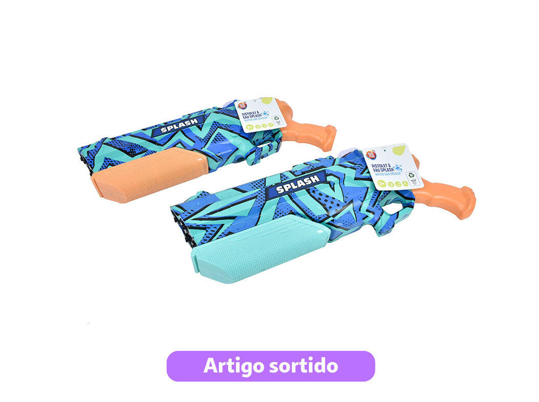 PISTOLA &Aacute;GUA ONE TWO FUN SPLASH 45CM CORES SORTIDAS