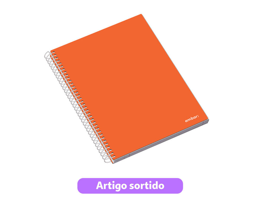 CADERNO ESPIRAL CAPA DURA A5 SCHOOL AMBAR PAUTADO 120 FOLHAS CORES SORTIDAS image number 2