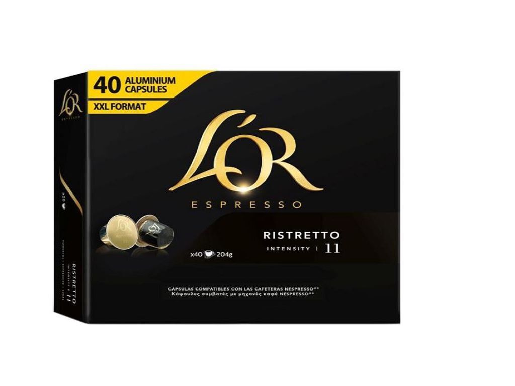 C&Aacute;PSULAS L'OR ESPRESSO COMPAT&Iacute;VEL NESPRESSO CAF&Eacute; RISTRETTO INTENSIDADE 11 40UN