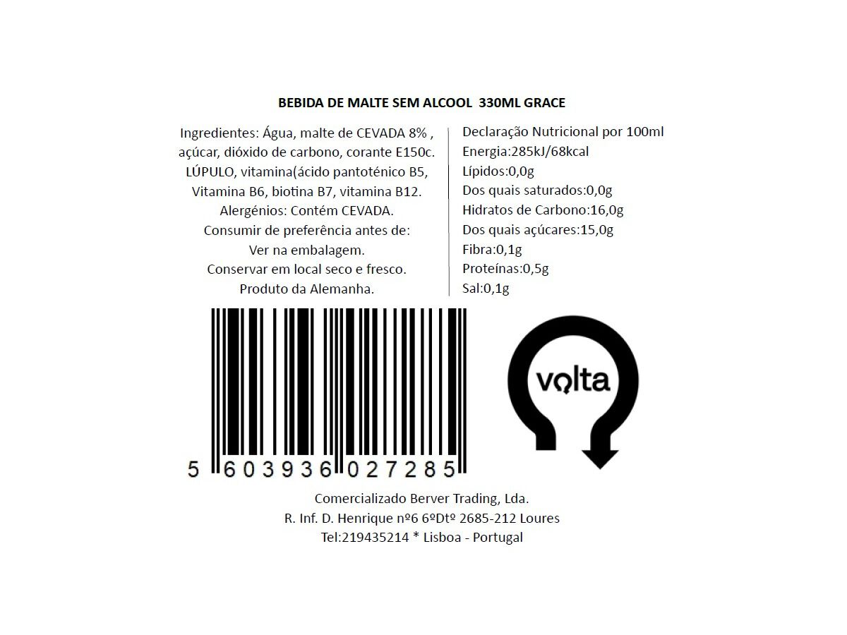 BEBIDA DE MALTE GRACE 330ML (SDR) image number 1