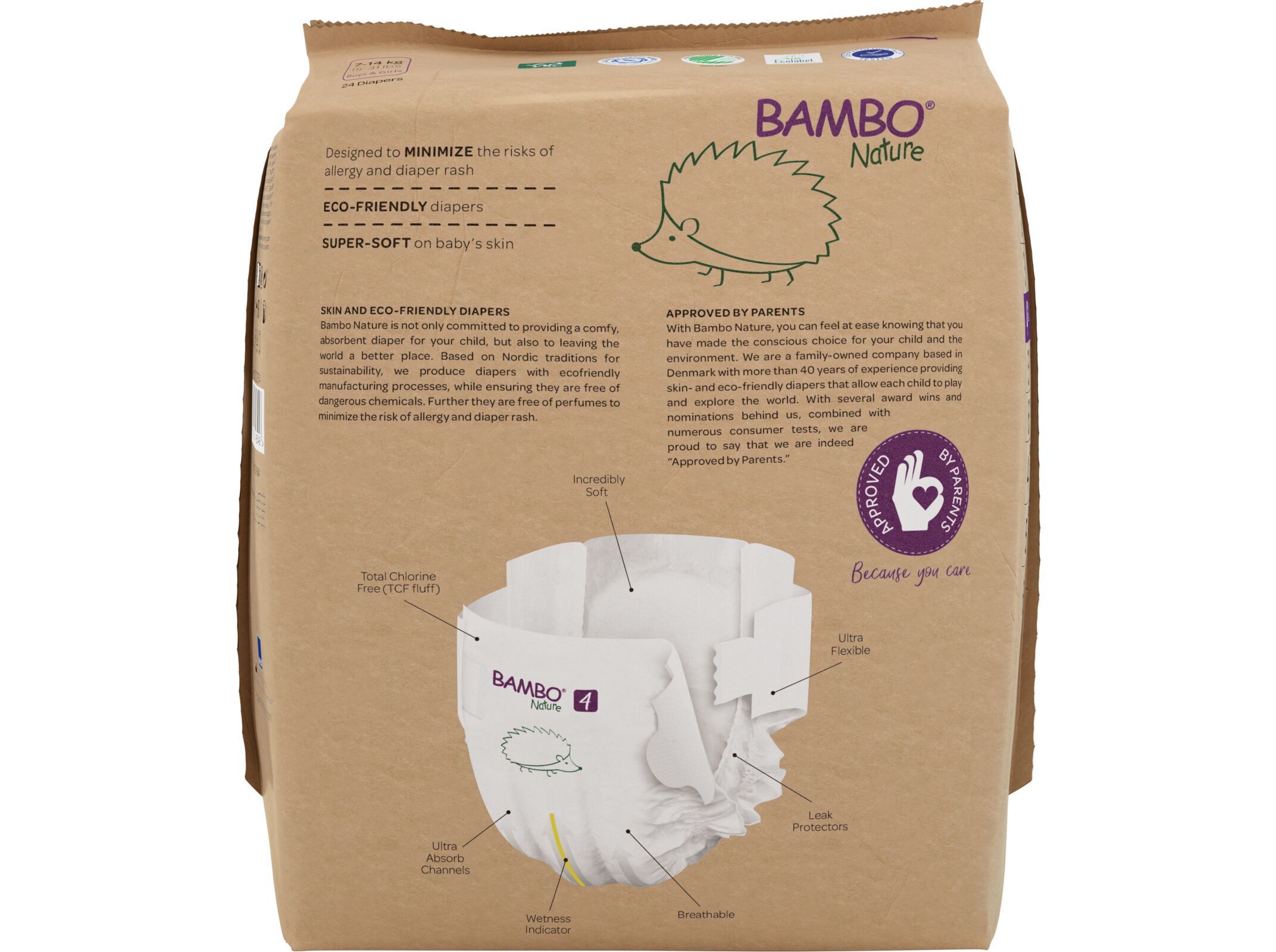 FRALDAS BAMBO NATURE PAPER BAG T4 7-14 KG 144UN image number 1