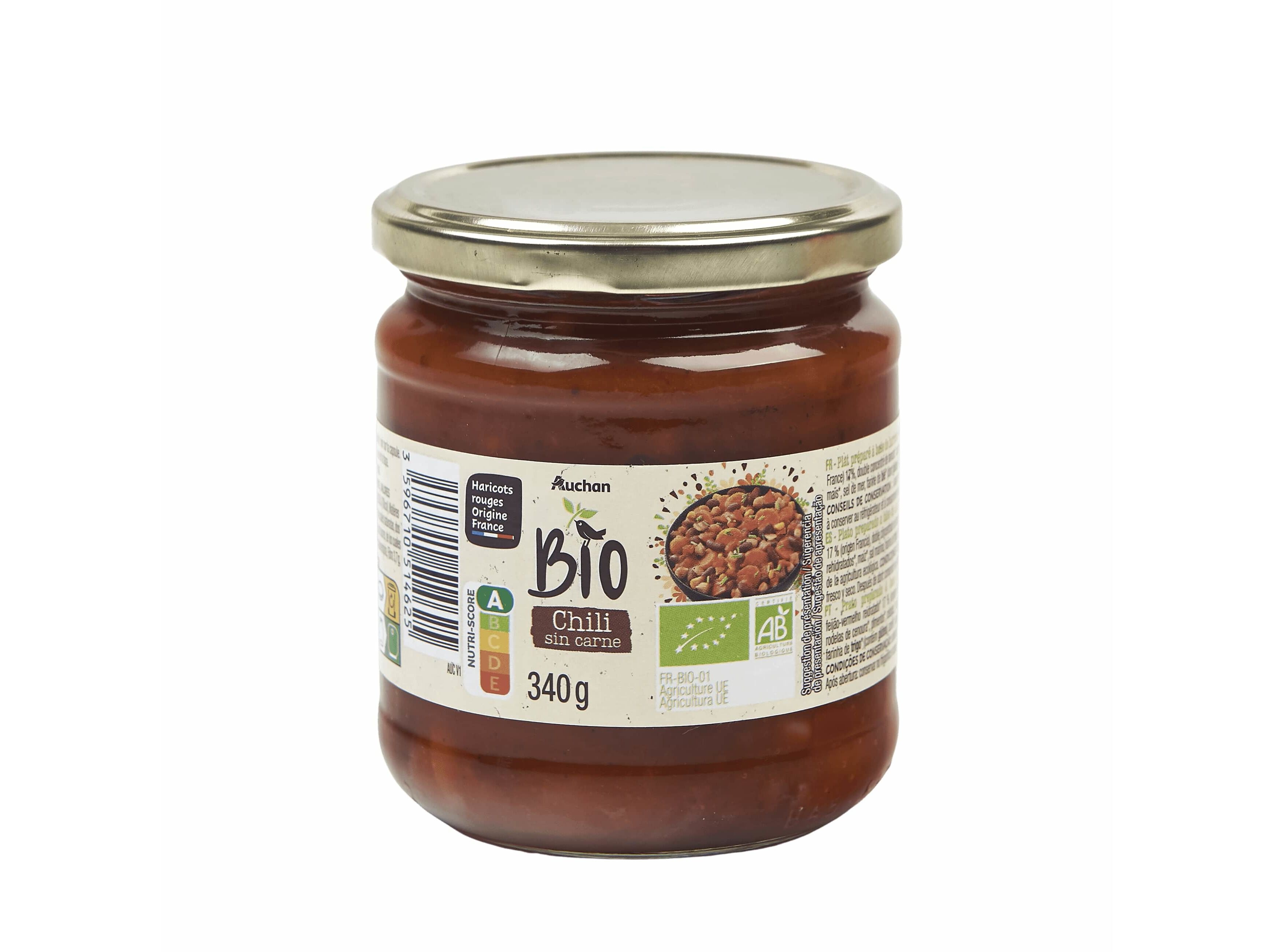 CHILI AUCHAN BIO SEM CARNE 340G image number 0