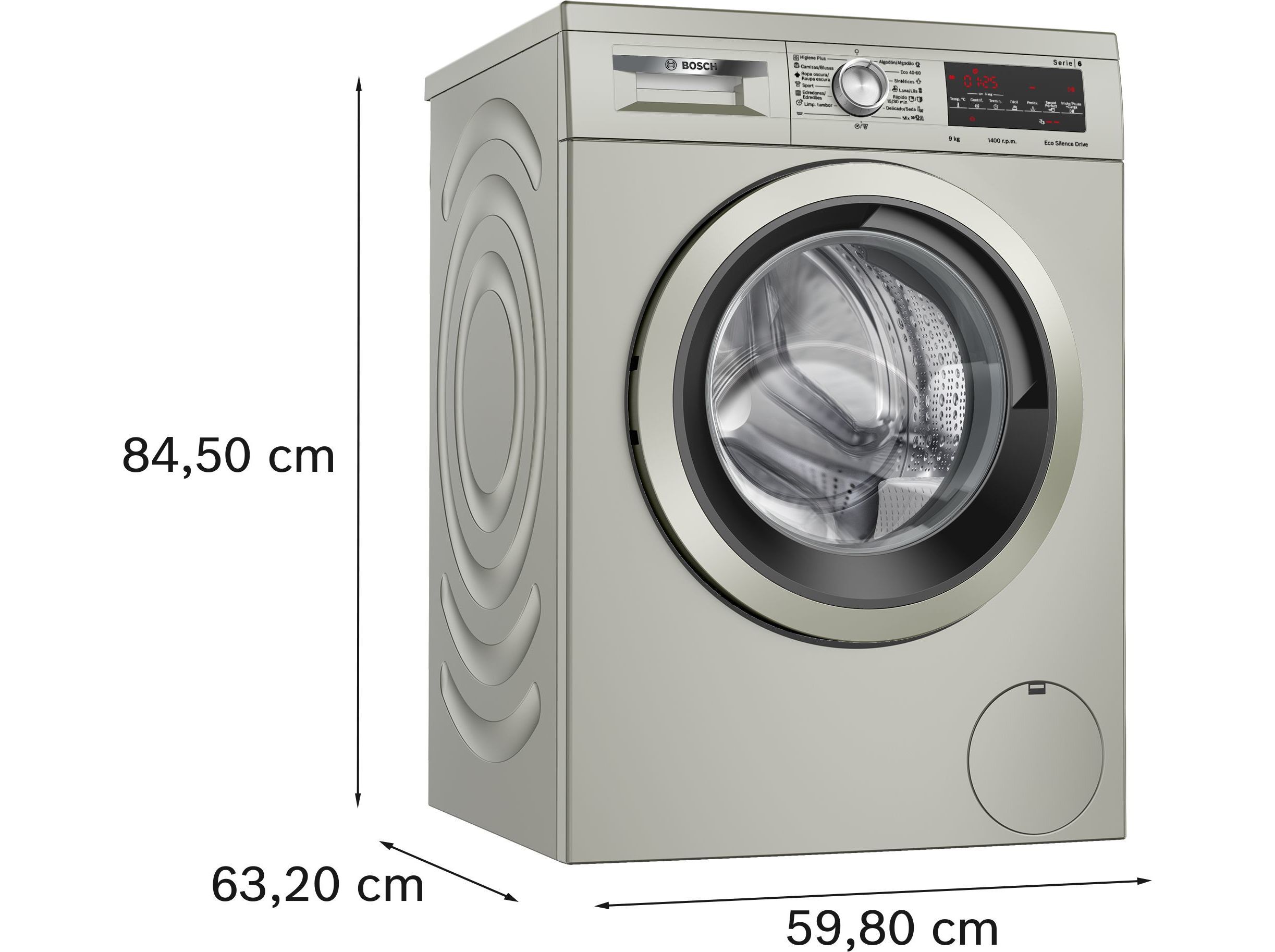 M&Aacute;QUINA DE LAVAR ROUPA BOSCH WUU28T6KES - INOX A 9KG image number 1
