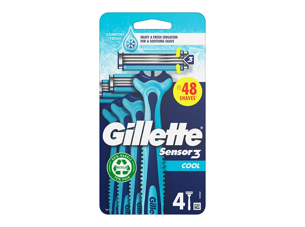 DESCART&Aacute;VEL GILLETTE SENSOR3 COOL COMFORT 4UN image number 0