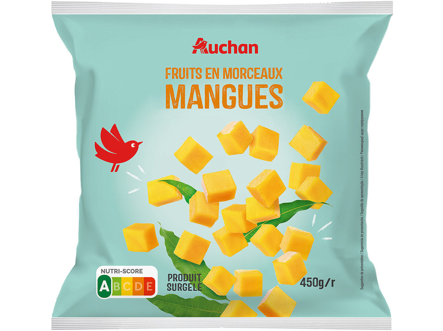 MANGA AUCHAN EM PEDA&Ccedil;OS ULTRACONGELADA 450G