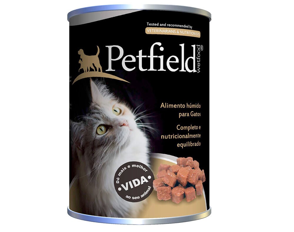 COMIDA H&Uacute;MIDA PARA GATO PETFIELD COM CARNE DE VACA 410G