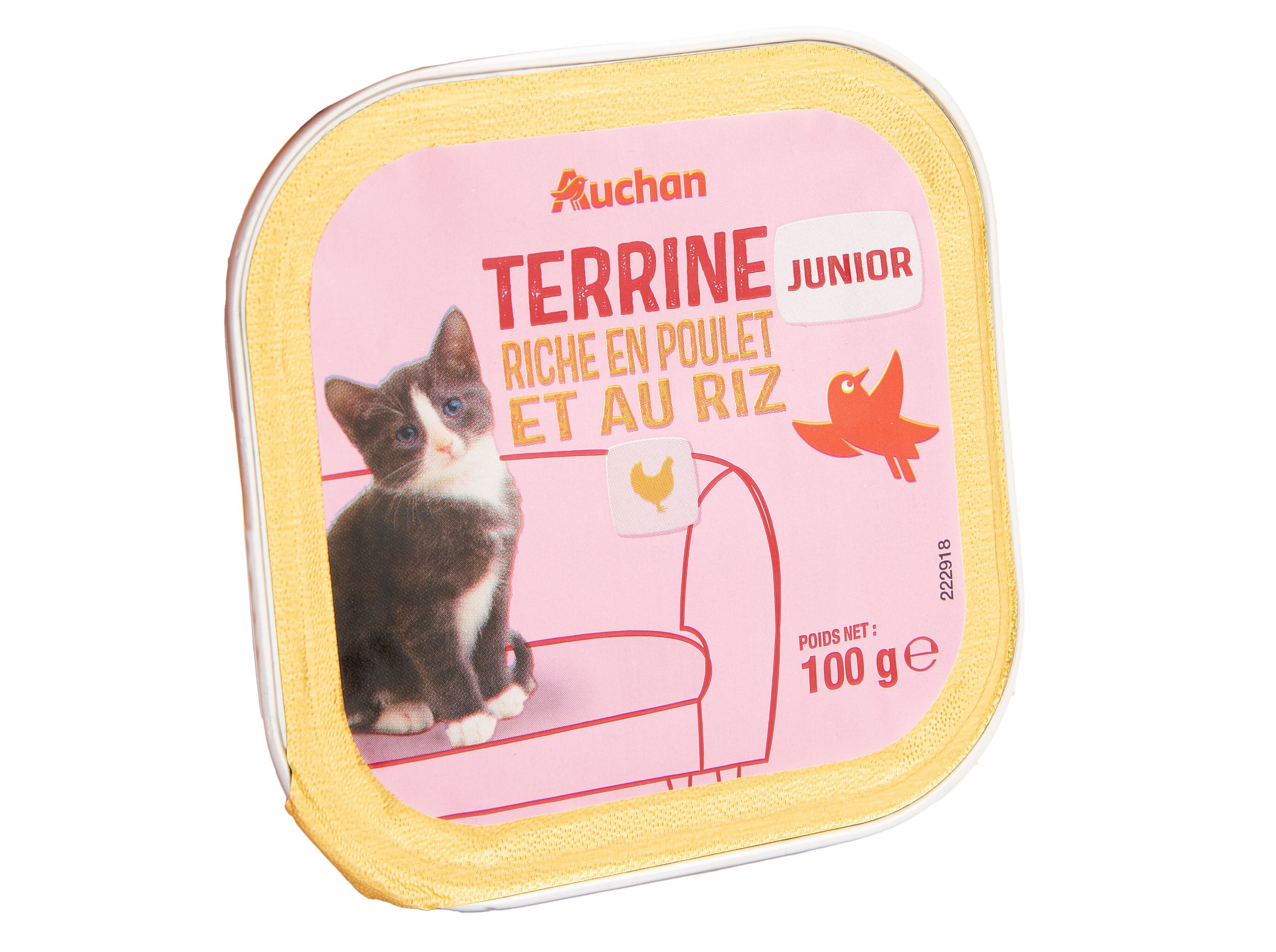 COMIDA H&Uacute;MIDA PARA GATO AUCHAN J&Uacute;NIOR RICO EM FRANGO E COM ARROZ 100G image number 1