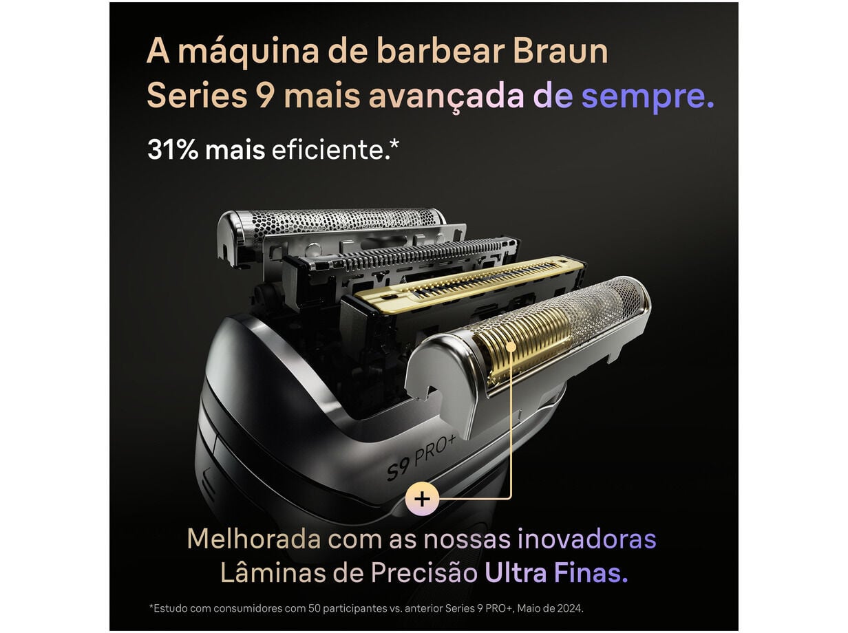 M&Aacute;QUINA DE BARBEAR BRAUN SERIES 9 PRO+ 9655CC COM CENTRO DE LIMPEZA SMARTCARE image number 3