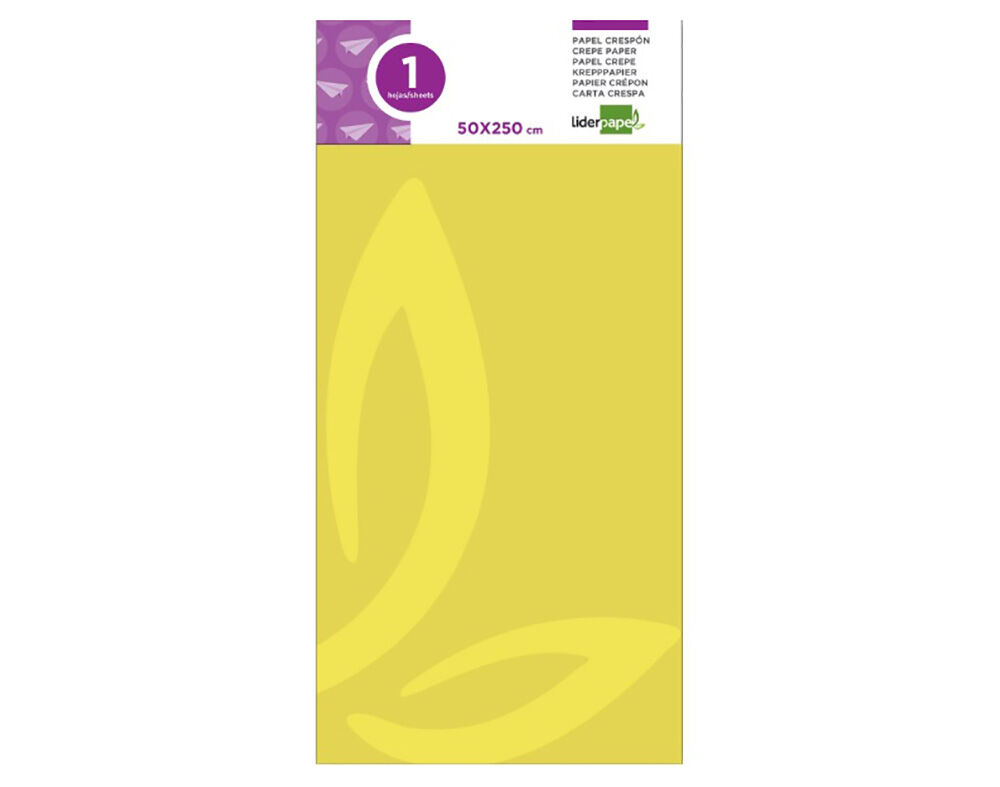 PAPEL CREPE LIDERPAPEL AMARELO 50X250CM