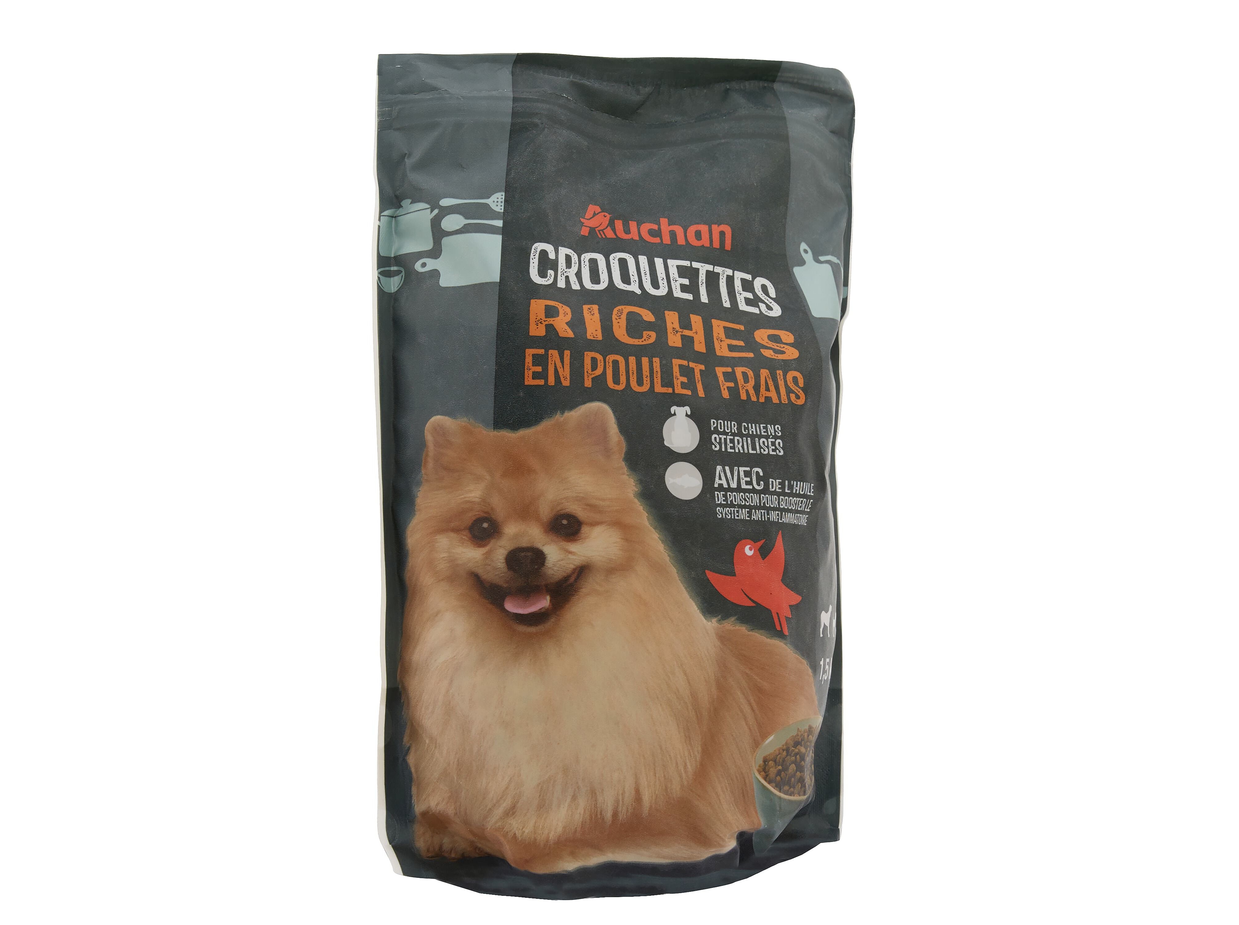 RA&Ccedil;&Atilde;O PARA C&Atilde;O ESTERILIZADO AUCHAN RA&Ccedil;A PEQUENA RICO EM FRANGO FRESCO 1.5KG image number 1