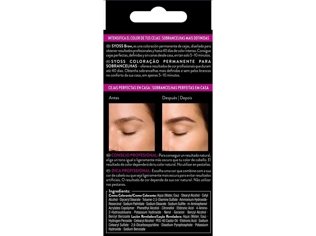 COLORA&Ccedil;AO SYOSS BROW TINT CASTANHO ESCURO image number 1