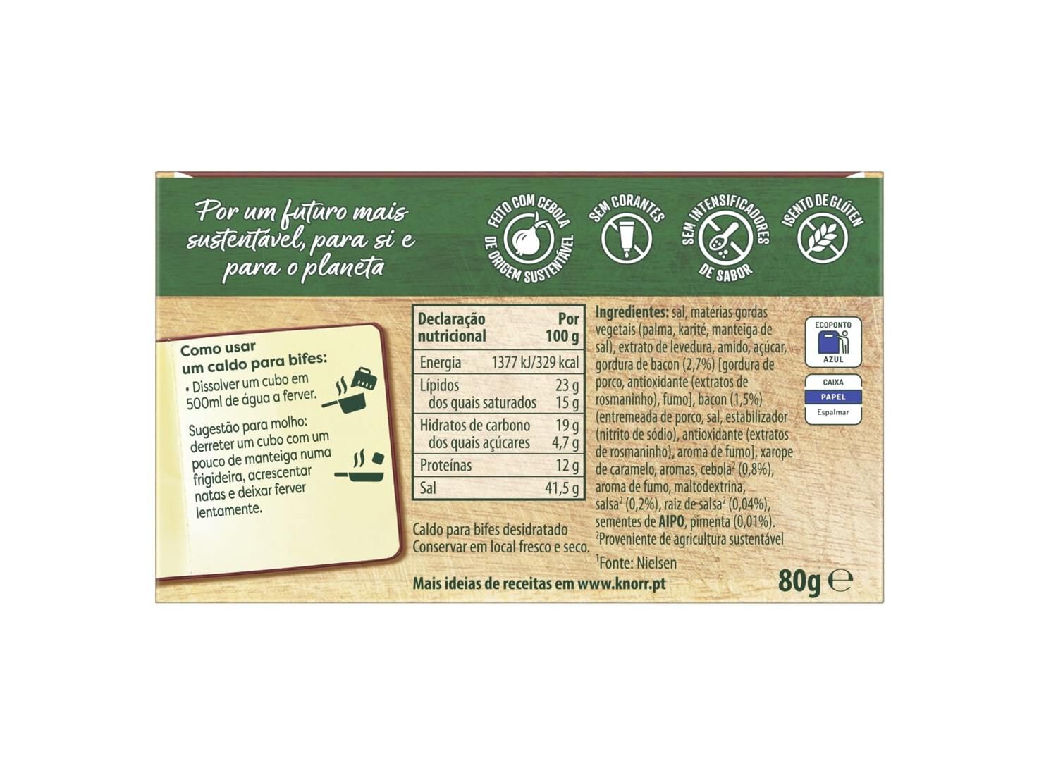 CALDO KNORR PARA BIFES 8 CUBOS 80G image number 2