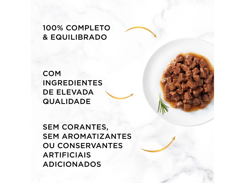 COMIDA H&Uacute;MIDA PARA GATO GOURMET GOLD COM CARNE VACA 85G image number 1