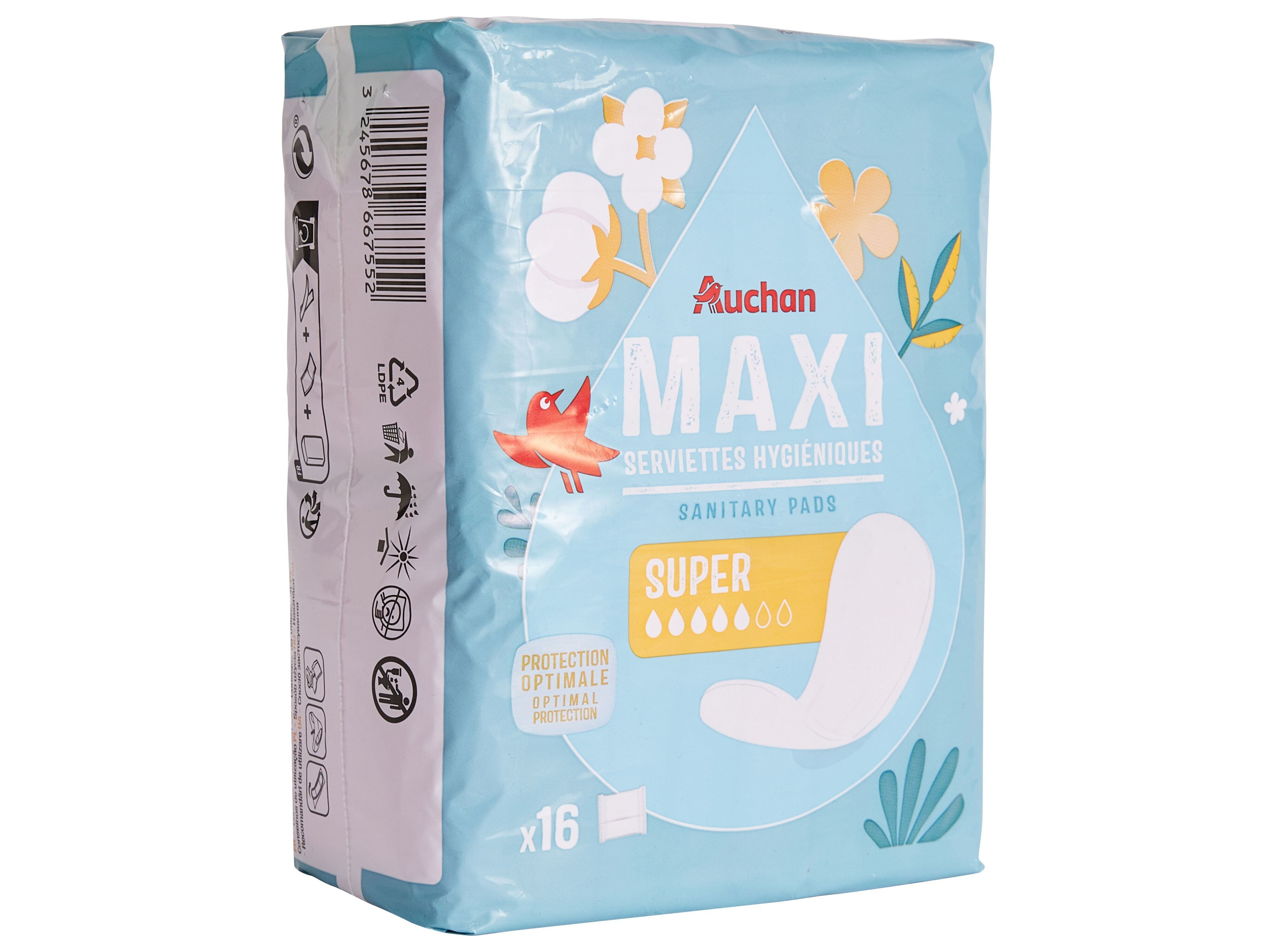 PENSOS HIGI&Eacute;NICOS AUCHAN MAXI SUPER SEM ABAS BOLSA 16UN image number 1