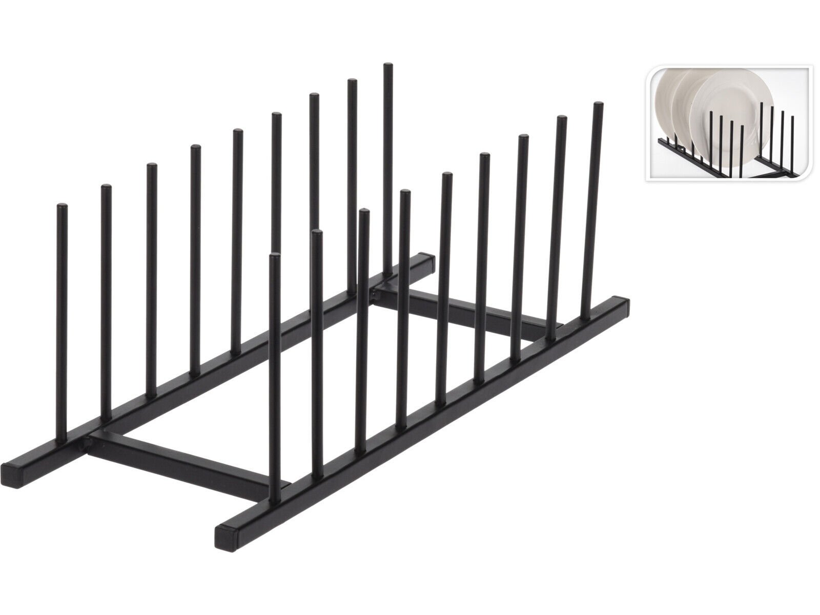 SUPORTE PARA PRATOS EM METAL PRETO 34.5X12.5X12CM image number 1