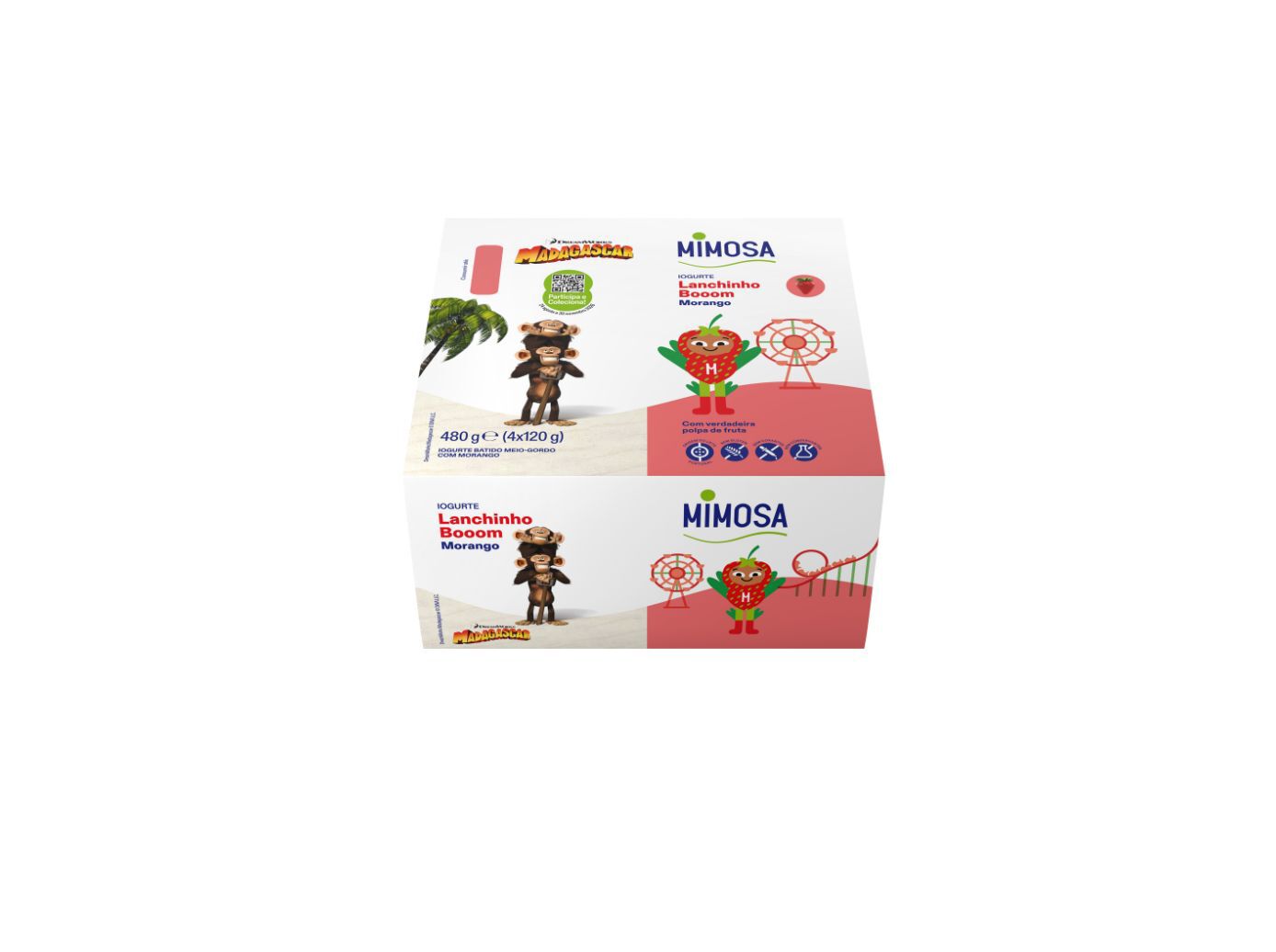 IOGURTE MIMOSA BATIDO POLPA MORANGO 4X120G image number 1