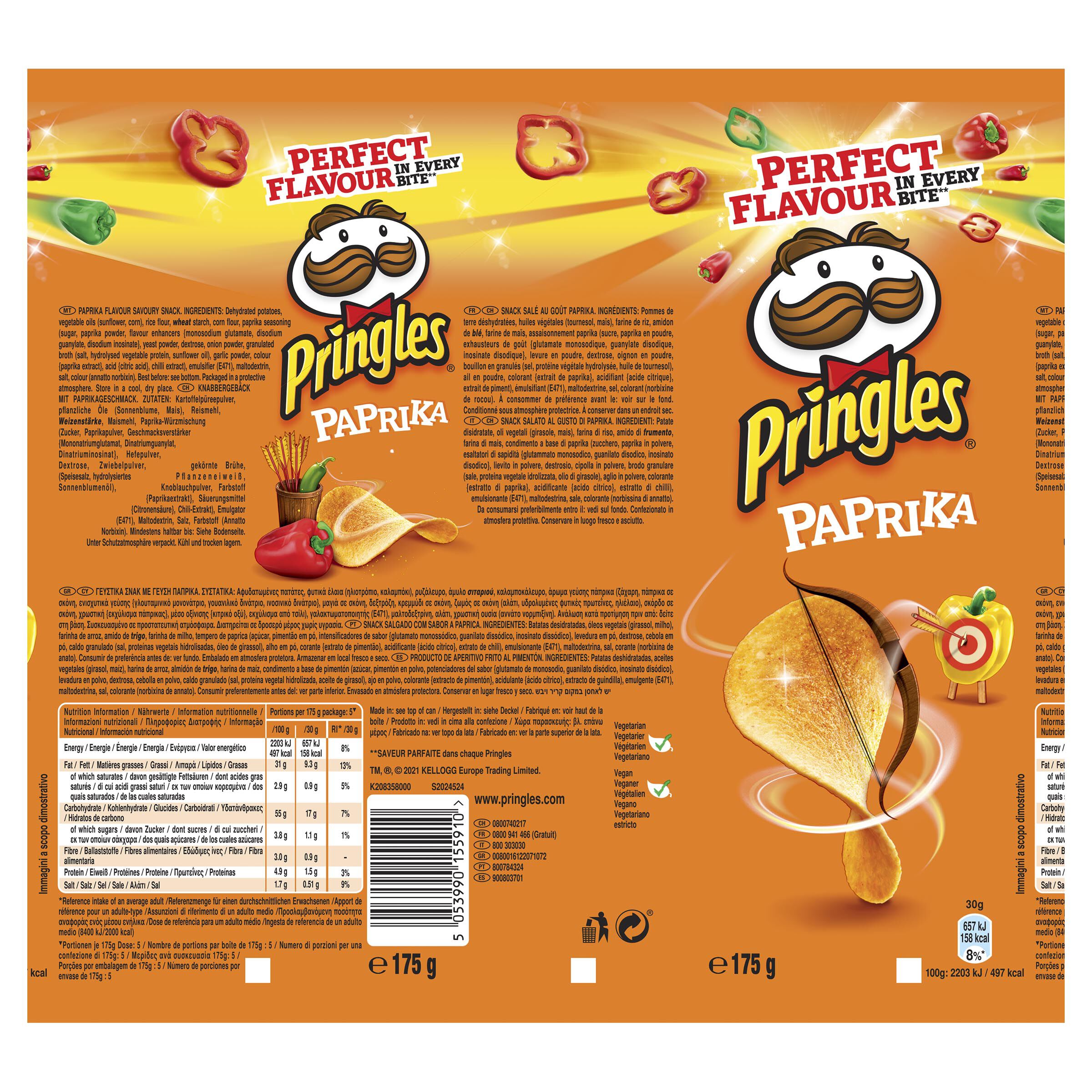 APERITIVO PRINGLES PAPRIKA 175G image number 1